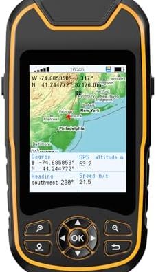 Handheld GPS for Hiking, Rugged and Waterproof Handheld GPS Navigator, 3.2" Sunlight Readable Screen, Compact Satellite Handheld GPS with USA Topo Map, Multi-GNSS Support, Extra Battery Life
