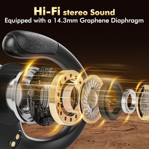 HAOYUYAN Wireless Earbuds, Sports Bluetooth Headphones, 80Hrs Playtime Ear Buds with LED Power Display, Noise Canceling Headset, IPX7 Waterproof Earphones for Workout/Running - Image 3