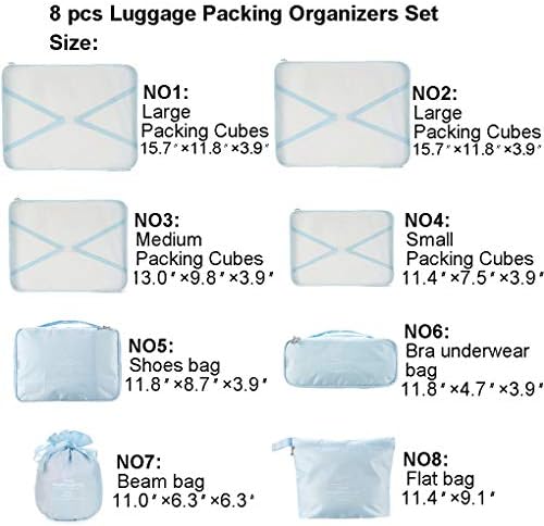 Packing Cubes for Travel, 8 Pcs Set - Image 2