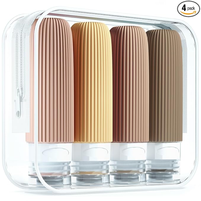 Mrsdry Travel Bottles for Toiletries, Tsa Approved 3oz Portable Travel Bottles, BPA Free Leak Proof Squeezable Silicone Travel Size Containers, Travel Accessories with Clear Toiletry Bag (4 Pack) - Image 7