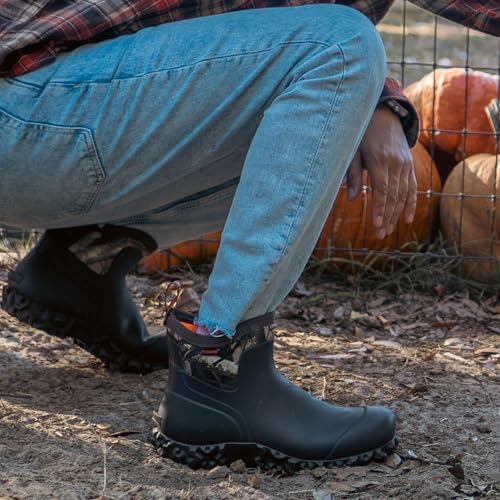 Showave Men's Rubber Boots Waterproof Rain Boots Mud Boot Comfy Sports Sole - Image 2