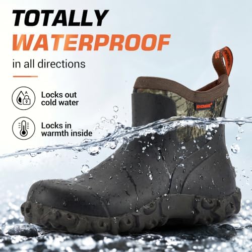 Showave Men's Rubber Boots Waterproof Rain Boots Mud Boot Comfy Sports Sole - Image 6